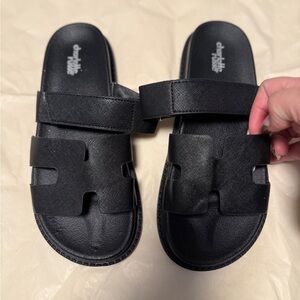 Charlotte Russe- Black Slide Sandals. Like New. SZ 8